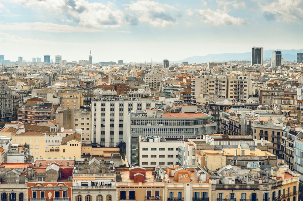 aerial photography of high rise buildings